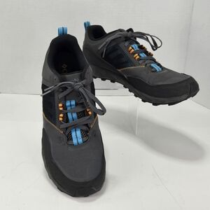 Columbia Flow District Gray Trail Hiking Sneaker with Blue Accents Men's Size 10
